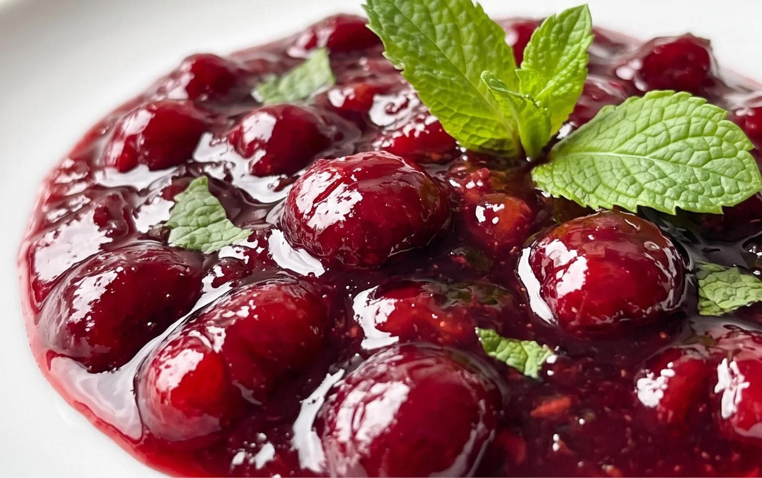 Kirsch Extractmarmelade mit frischer Minze